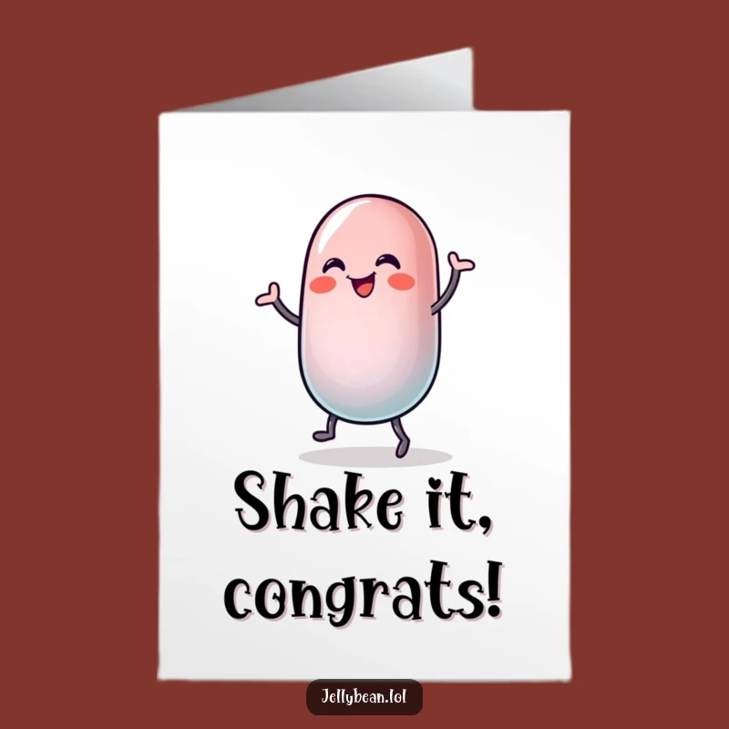 Free Printable Congrats Card: Dancing Jelly Bean, Funny Celebration Move, Easy DIY