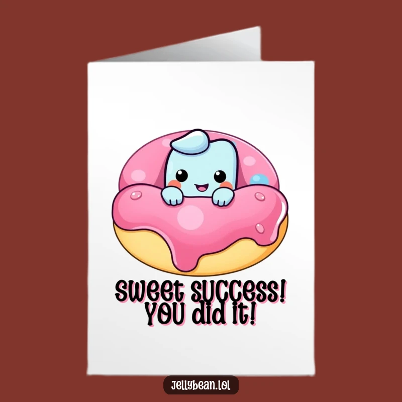 Free Printable Congrats Card: Donut Jelly Bean Victory Grin Funny Downloadable Gift