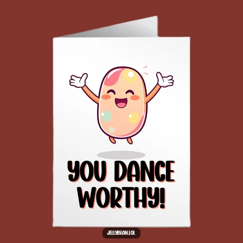 Free Printable Congrats Card: Dancing Jelly Bean, Funny Downloadable Gift