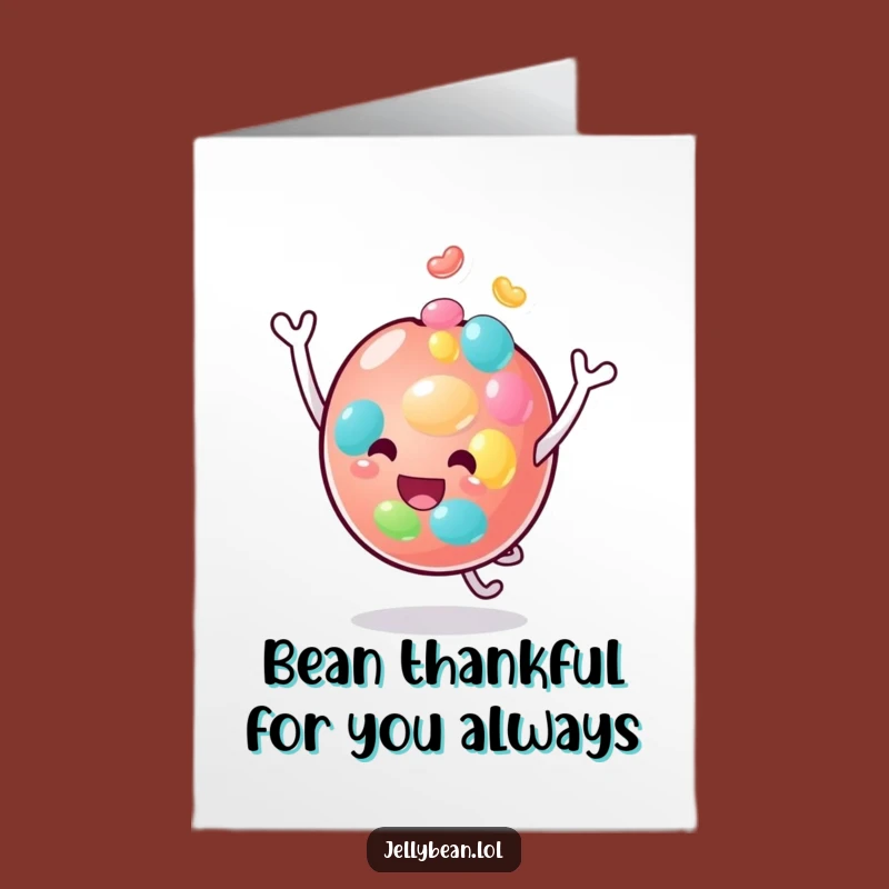 Free Printable Thank You Card: Jelly Bean Head Bounce Gratitude!