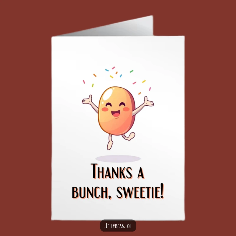 Free Printable Thank You Card: Energetic Jelly Bean Cartwheel, Grateful Downloadable Art!