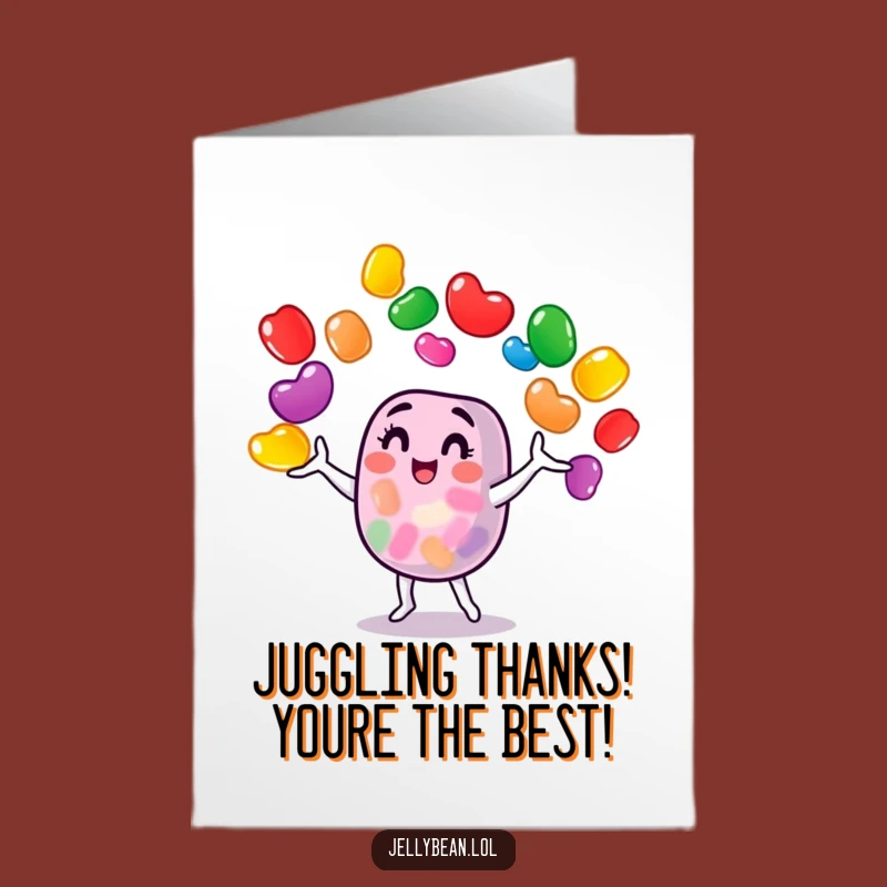Free Printable Thank You Card: Grateful Jelly Bean Jugglers Downloadable Gift