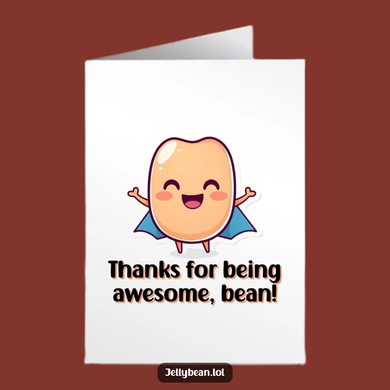 Free Printable Thank You Card: Jelly Bean Hero, Funny Downloadable Gift of Gratitude