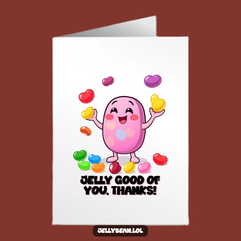 Free Printable Thank You Card: Juggling Jelly Bean Gratitude - Funny Downloadable