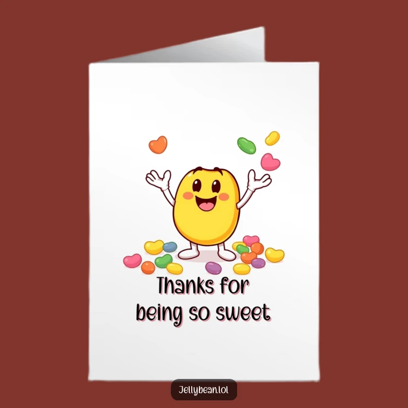 Free Printable Thank You Card: Juggling Jelly Bean, Sweet Gratitude Downloadable Gift