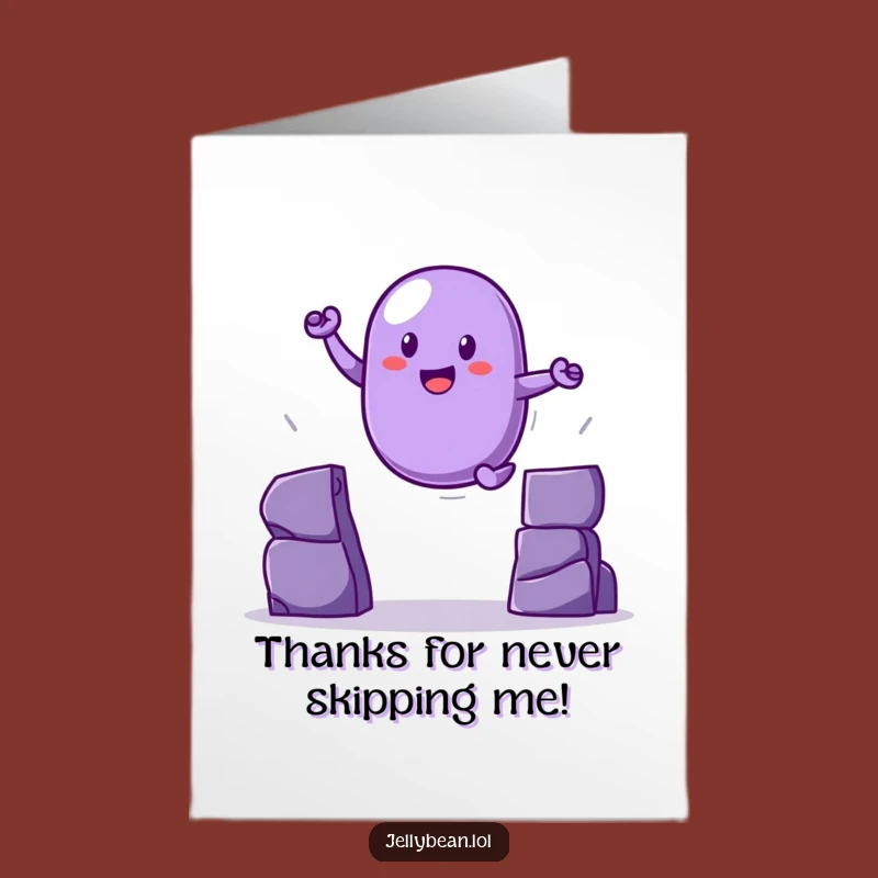 Free Printable Thank You Card: Leaping Jelly Bean Hero, Funny Downloadable Gift