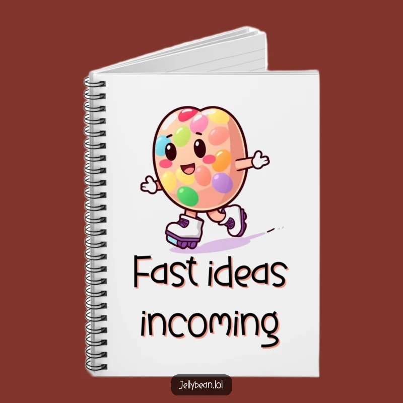 Funny Roller Skate Jelly Bean Notebook: Jot Down Ideas with Speedy Fun