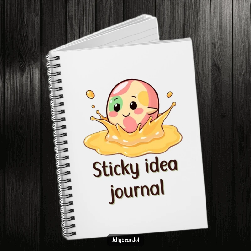 Funny Notebook: A jelly bean character splashes joyfully in syrup, ready to hold all your sweet thoughts and creative ideas.