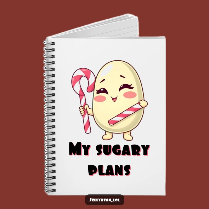 Funny Winking Jelly Bean Notebook: Jot Down Ideas with Candy Cane Character Charm