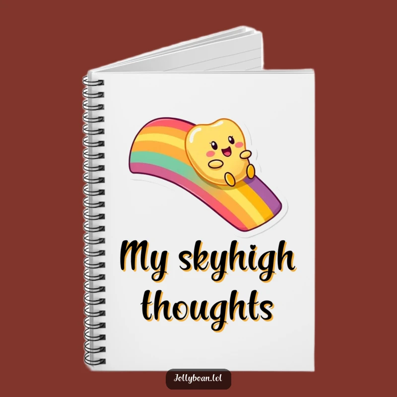 Funny Rainbow Slide Jelly Bean Notebook - Whimsical Journal, Gift Ideas