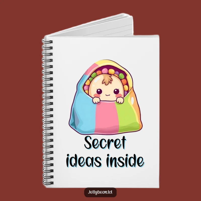 Funny Shy Jelly Bean Notebook - Cute Peek-a-boo Journal Gift