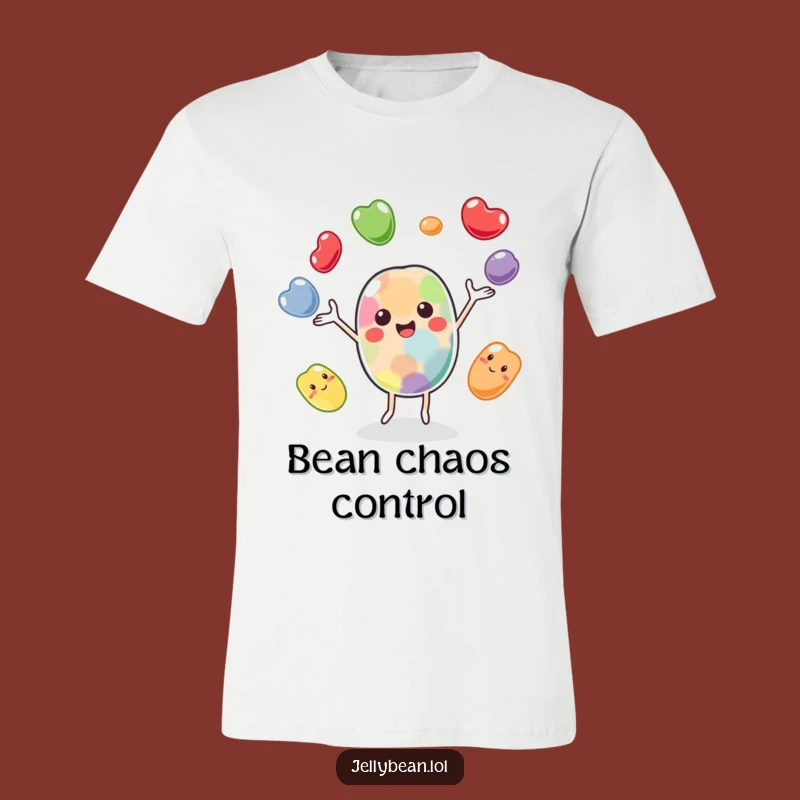 Funny Juggling Jelly Bean T-Shirt: Wear Your Fun with this Cheerful Graphic Tee