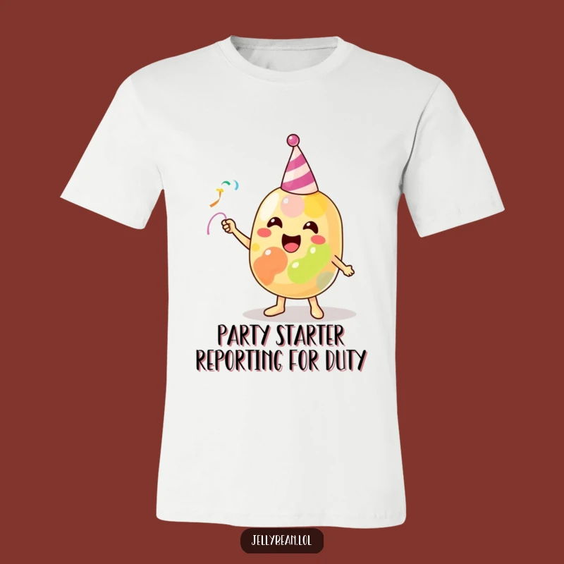 Funny Jelly Bean Party Streamer T-Shirt: Wear Your Joyful Celebration Everywhere!