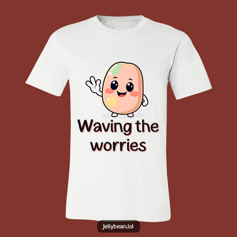 Funny Jolly Jelly Bean T-Shirt: Friendly Wave Character, Ideal Funny Gift Apparel