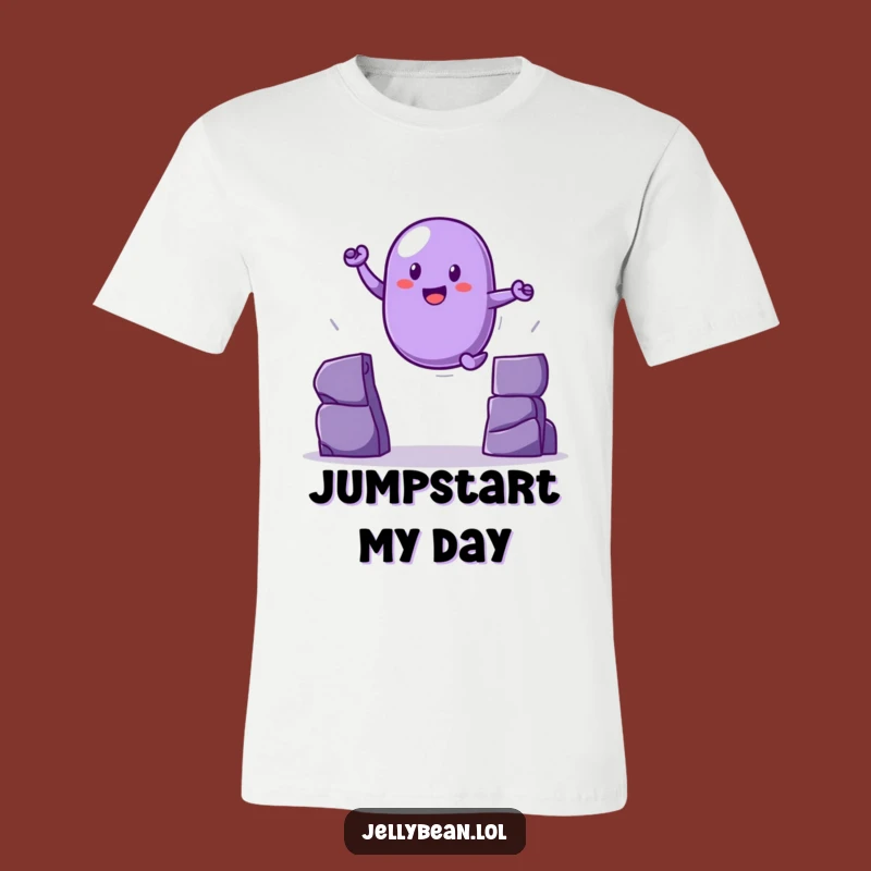 Funny Leaping Jelly Bean T-Shirt: Jump into Action with Sweet Style