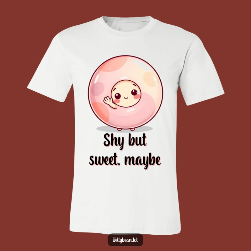 Funny Shy Jelly Bean T-Shirt - Gentle Character Tee from Behind a Gumdrop Hug