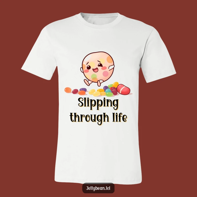 Funny Slipping Jelly Bean T-Shirt: Tripping in Style, Ideal Funny Gift
