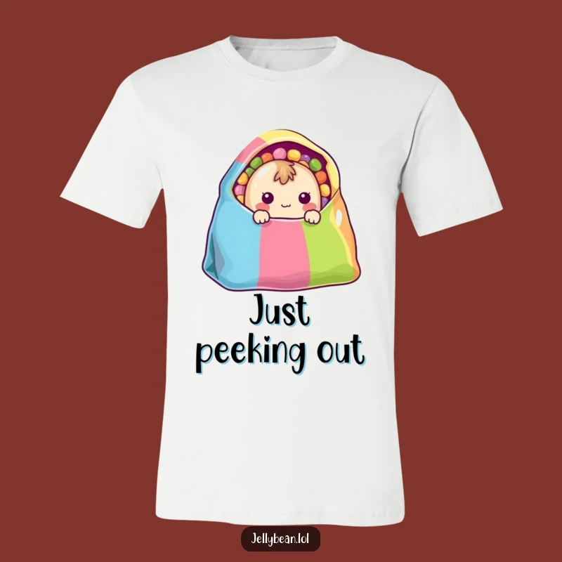 Funny Shy Jelly Bean T-Shirt - Cute Candy Character Tee Gift