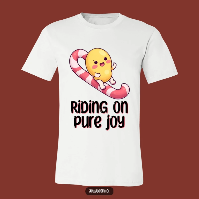 Funny Candy Cane Rider Jelly Bean T-Shirt: Ride in Sweetness, Ideal Funny Gift