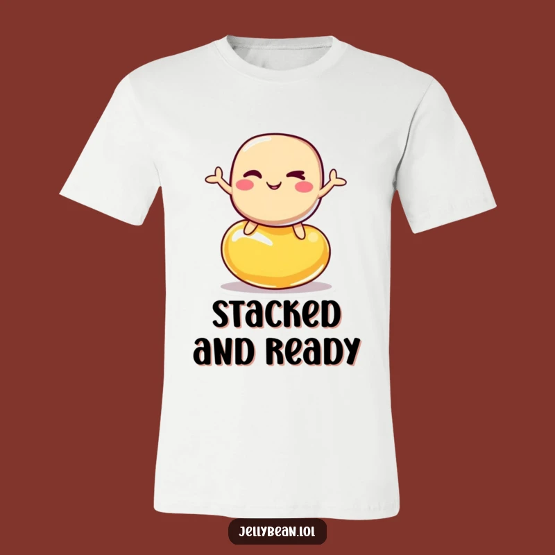 Funny Winking Jelly Bean T-Shirt: Hilarious Bean Balancing Act Apparel