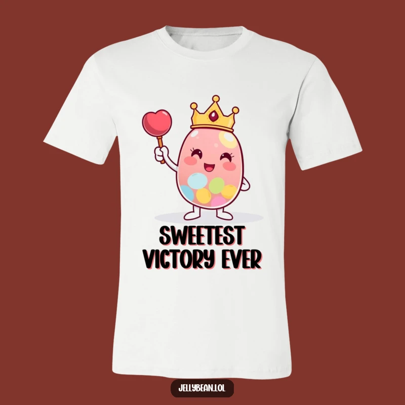 Funny Crowned Jelly Bean T-Shirt: Sweet Victory, Bold Style!