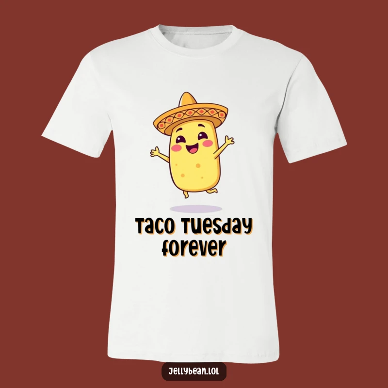 Funny Dancing Taco T-Shirt: Lively Sombrero Character Tee for Party Gifts
