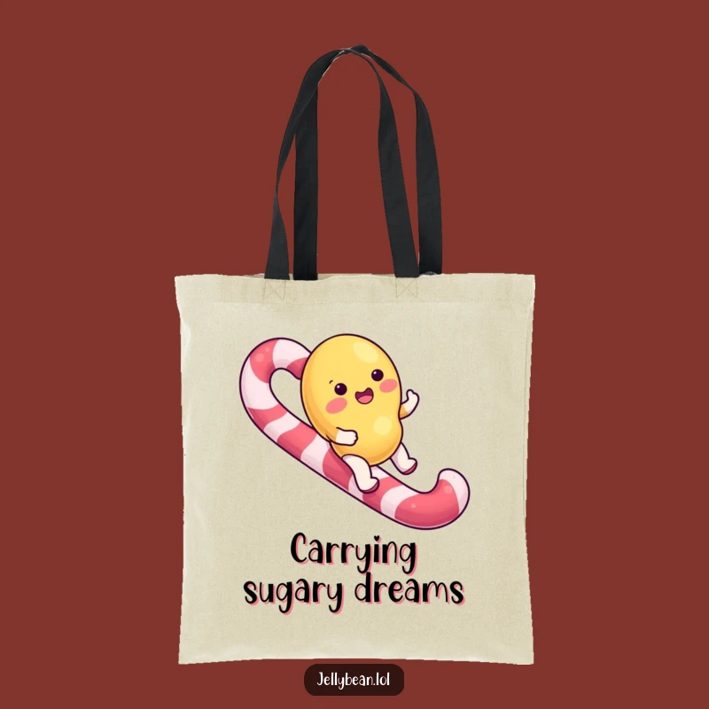 Funny Candy Cane Rider Jelly Bean Tote Bag: Carry Sweetness, Hilarious Funny Gift