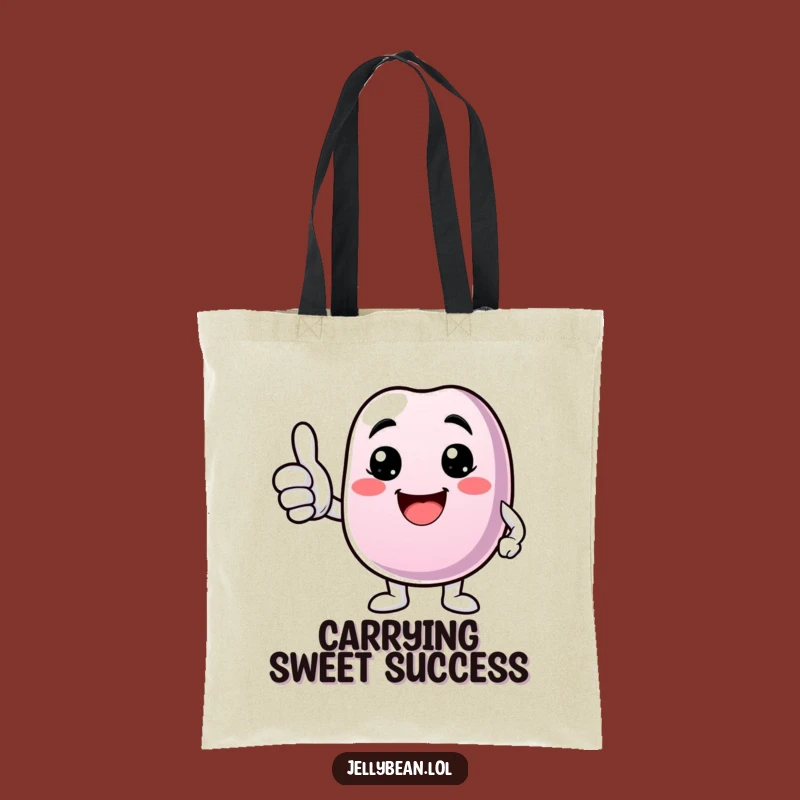 Funny Happy Tote Bag: Jelly Bean Thumbs Up, Everyday Fun Gift