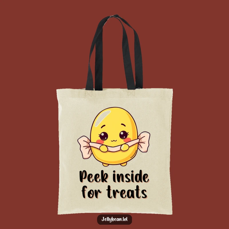 Funny Curious Jelly Bean Tote Bag: Carry Your Curiosity in Style