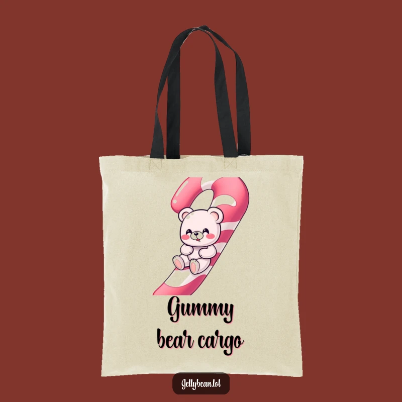 Funny Gummy Bear Candy Cane Tote Bag - Carry Your Sweet Joy