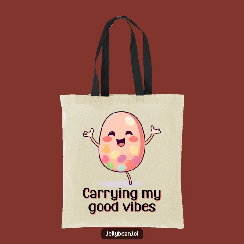 Funny Jelly Bean Dance Tote: Cheerful Character's Happy Shopping Gift