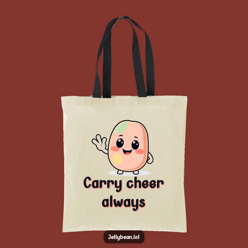Funny Jolly Jelly Bean Tote Bag: Friendly Wave Carryall, Perfect Funny Gift