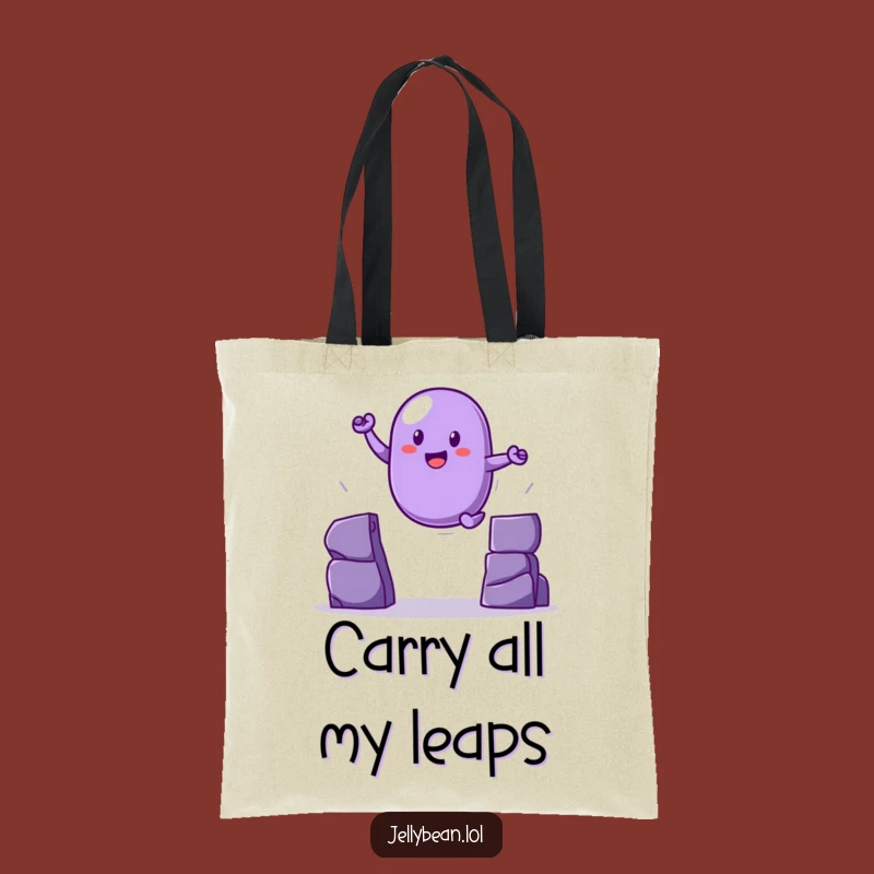 Funny Leaping Jelly Bean Tote Bag: Carry Your Adventures with You
