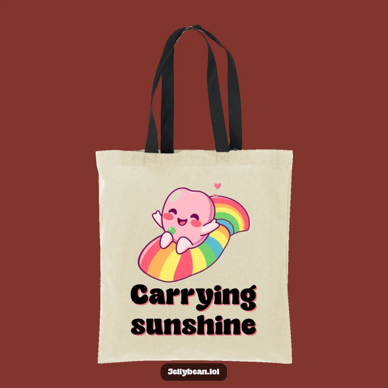Funny Rainbow Rider Jelly Bean Tote Bag: Carry Joy Everywhere You Go