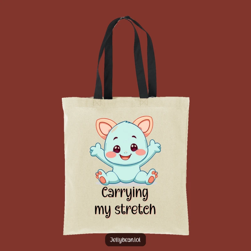 Funny Taffy Tote Bag: Smiling Stretchy Carrier, Great Gift